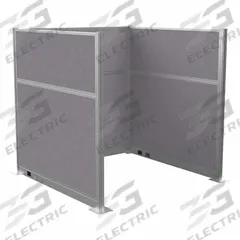 VERSARE Cubicle Kit: 72 in Overall Ht, 72 in Overall Wd, 3 Panels, Cloud Gray, Fabric (MPN HPEKU-66-S-CLG). Key specifications — Panel Color: Cloud Gray; Brand: VERSARE; Panel Material: Fabric.