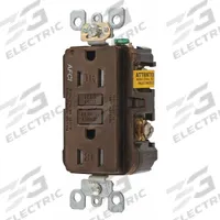 HUBBELL Receptacle: Duplex, 5-15, Brown, 125V AC, 15 A, 2 Pole / 3 Wire (MPN AFR15TR)