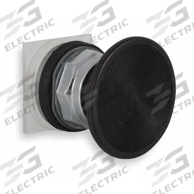 SCHNEIDER Mushroom Head Push Button: Black, 30 mm Mounting Size, Metallic - Mushroom-Head Push-Button Operators