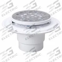 APPROVED VENDOR Shower Drain: Plastic, 2 in Overall Dia, 3 5/8 in Overall Ht, 3 in Fits Drain Size (MPN 133-114). Key specifications — Color: Silver; Includes: Flange; Connection Type: Solvent Weld; Material: Plastic; Grate Material: Stainless Steel.