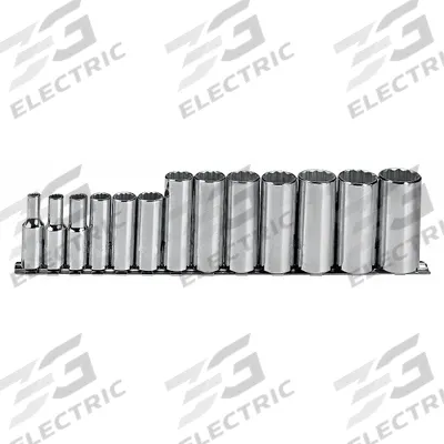 PROTO Socket Set: 3/8 in Drive, 13 Piece, 12-Point, SAE - SAE Tether-Ready Socket Sets