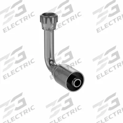 Parker Hydraulic Crimp Fitting: Steel x Steel, 90° Long Elbow, -8 For Hose Dash Size - Parker Crimp Hydraulic Hose Fittings with JIC Connection