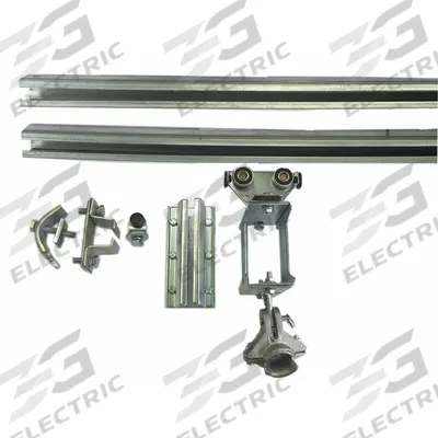 Dayton Festoon System Kit: C-Rail, 30 ft – 30 ft, 53 ft Min Cable/Hose Required - Track Festoon Kits