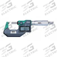 INSIZE IP65 Digital Outside Micrometer: 0 in to 1 in /0 mm to 25 mm, Inch/Metric, IP65 (MPN 3108-25A). Key specifications — attr1182744: 0.00005 in/0.001 mm; attr1182751: Certificate of Inspection; attr1182776: IP65; attr1182741: INSIZE; attr1182743: +/- 0.002 mm; attr1182759: Yes.