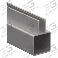 Double-Flanged Square Tube Profile: 1 in x 1 in, 8 ft Lg, 1 Open Slots, Aluminum, 5/16 in Slot Wd (MPN 13FT9025-96). Key specifications — Series: 13 Series; Product Type: Single-Flanged Tube Profile; Material: Aluminum; System of Measurement: Inch; Framing Type: Press-Fit; Manufacturer Part Number: 13FT9025-96; Brand: FAZTEK; Finish: Anodized.