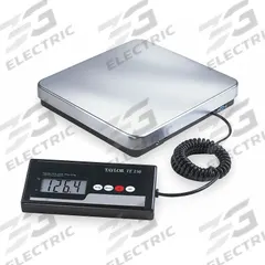 TAYLOR Industrial Bench Scale: 12 in x 12 1/4 in, Not IP Rated, Corded Remote, Stainless Steel (MPN TE150). Key specifications — Readability: 0.1 kg/0.2 lb; Brand: TAYLOR; Weighing Surface Material: Stainless Steel.