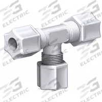 JACO Union Tee: 1/8 in OD x 1/8 in OD x 1/8 in OD Size, Polypropylene, 5 PK (MPN 70-2-P-O). Key specifications — Standards: NSF 14 Listed; Brand: JACO.