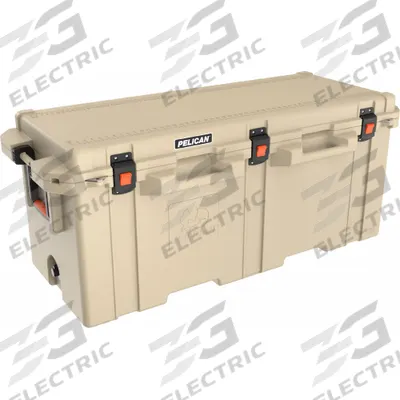 PELICAN Marine Chest Cooler: Tan, 239 Cans, 250 qt Cooler Capacity - Heavy-Duty Chest Coolers