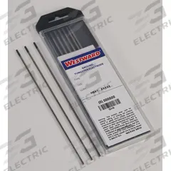 WESTWARD Tungsten Electrode: Ceriated, 3/16 in x 7 in, Gray, EWCe-2, 5 PK (MPN 31GH68). Key specifications — Brand: WESTWARD; Overall Length: 7 in; AWS Classification: EWCe-2; Welding Current Designation: AC/DC; Color: Gray.