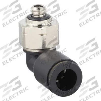 LEGRIS Push-Fit Elbow Fitting: 1/4 in OD Size, Push-to-Connect x MUNF, 5/8 in Overall Lg - Nylon & Nickel-Plated Brass Tube Fittings