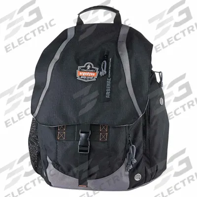 ERGODYNE Backpack: Black, Zipper, 15 in Overall Lg, 8 in Overall Wd, 19 in Overall Ht - Backpacks
