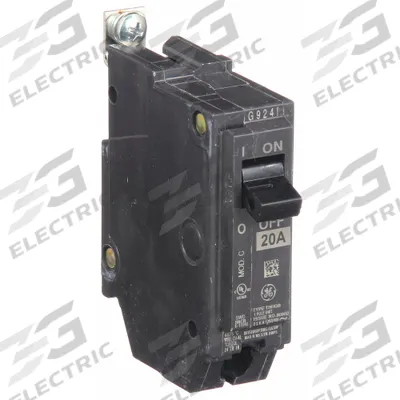 GE Miniature Circuit Breaker: THHQB, 20 A, 120/240V AC, Single Phase, 22kA at 120/240V AC - THQB & THHQB Series, Bolt-On GE Miniature Circuit Breakers