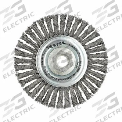 APPROVED VENDOR Wire Wheel Brush: Twisted Steel, 4 1/2" Dia x 3/16" Wd, 5/8"-11 Arbor - Heavy-Cleaning Brushes for Contoured Carbon Steel Surfaces