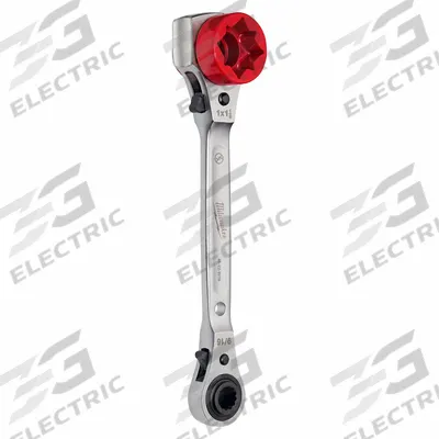 MILWAUKEE Box End Wrench: Steel, Natural, 1 in_3/4 in_1 1/8 in_9/16 in Head Size - SAE, 4-in-1, 4-Point, Ratcheting Box End Wrenches