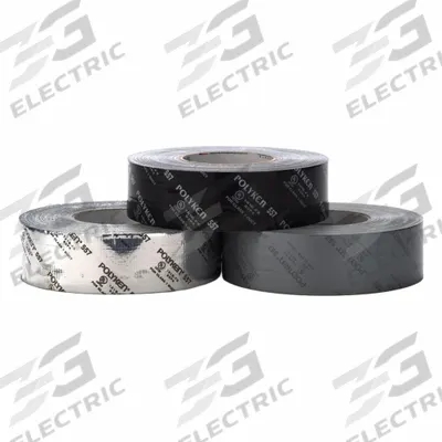 POLYKEN Duct Tape: Medium Duty, Black, 1 7/8 in Wd, 60 1/8 yd Lg, 14 mil Thick - UL-Printed Duct Tape