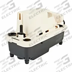 LITTLE GIANT Condensate Removal Pump: 230V AC, 5/8 gal Tank, 1/16 hp, 1.33 gpm, 20 ft Max. Head (MPN 554651). Key specifications — Nameplate Voltage: 230V AC; Brand: LITTLE GIANT; Included Accessories: Safety Switch & Tubing; Plenum Rated: No.