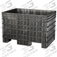 BUCKHORN Bulk Container: 13.8 cu ft, 41 5/8 in x 28 3/4 in x 27 3/4 in, Lid Not Included, Long Side (MPN BF4229280010000). Key specifications — Brand: BUCKHORN; Stackable: Stacking Capable; Shape: Rectangular; Runner Location: Long Side; Fork Entry: 2-Way Entry; Container Wall Type: Solid; Mobility: Stationary; Collapsible: Rigid.