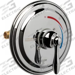 CHICAGO FAUCETS Tub and Shower Valve Trim: Circle Trim Plate, Brass, Polished Chrome Finish (MPN 1920-VOCRCP). Key specifications — Compatible Product Type: Thermostatic/Pressure Balancing Tub and Shower Fitting; Brand: CHICAGO FAUCETS; Trim Plate Material: Brass; Product Type: Shower Valve; Trim Plate Shape: Circle; Trim Finish/Color: Chrome.