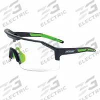 JACKSON SAFETY Safety Glasses: Clear Lens, Half-Frame, Anti-Fog/Scratch-Resistant, Black/Green Frame (MPN 60000). Key specifications — Brand: JACKSON SAFETY; Frame Color: Black/Green; Lens Color: Clear; Lens Properties: Anti-Fog / Scratch-Resistant.