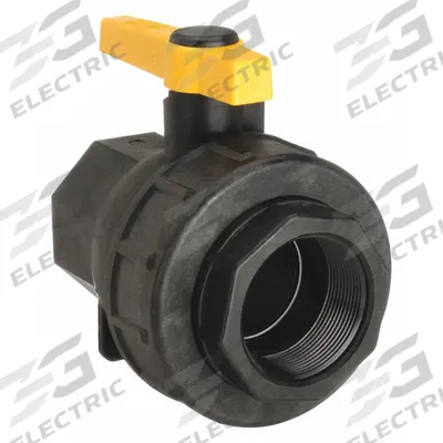 BANJO Manual Two-Way Ball Valve: 1 1/2 in, Polypropylene, Straight, FNPT x FNPT Union - Polypropylene Ball Valves
