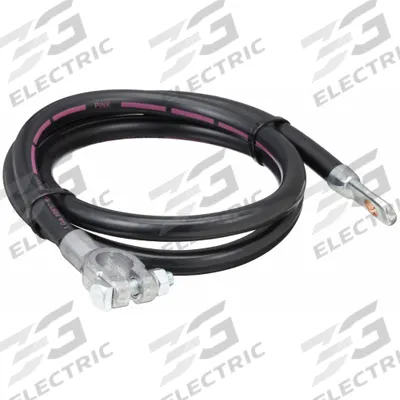 GROTE Battery Cable: Top Post Cable, 1 ga Wire Size, 48 in Overall Lg, Black - Top Start Cables
