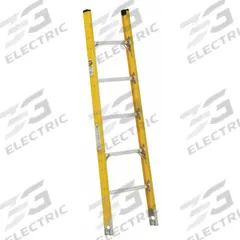 WERNER Straight Ladder: 6 ft Ladder Size, Fiberglass, 375 lb Load Capacity, 13 lb Wt, 5 Rungs, Top (MPN S7906-3). Key specifications — Color: Yellow; Brand: WERNER; Included Features: Taper Lock; Shoe Type: Spur Plate; Section Type: Top.