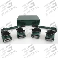 HILMAN ROLLERS Machine Roller Kit: 16,000 lb, 3 15/16 in Deck Ht, 4 in L x 2 1/2 in W, (4) Rollers (MPN KRS-8-4S). Key specifications — Top Plate Surface: Rubber Padded; Includes: (2) Handles; Brand: HILMAN ROLLERS; Color: Silver.