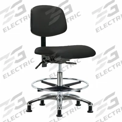 APPROVED VENDOR Ergonomic Chair: Vinyl, Armless, Ht Range 21 1/2 in to 29 in, 18 1/2 in Seat Wd - Vinyl Lab Chairs