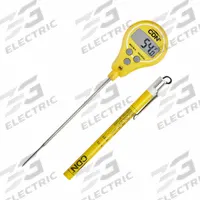 CDN Lollipop Thermometer: Food Safety, LCD, 7 in Overall Lg, NSF Certified (MPN DTL572-Y). Key specifications — Accuracy: ±1.3 ° F or ±0.72 ° C; Brand: CDN; Case Material: Plastic; Display Type: LCD; Features: 304 Stainless Steel Stem; Lens Material: LCD; NSF Certified: Yes; Thermometer Type: Lollipop Thermometer.