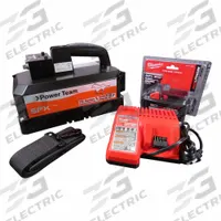POWER TEAM Battery Pump: 10,000 psi Max. Op Pressure, 200 cu in/min Max. Flow Rate, 1/4 hp Max. HP (MPN PB102A-1). Key specifications — attr941810: PB102A-1; attr941817: Dump Valve; attr941814: Advance.