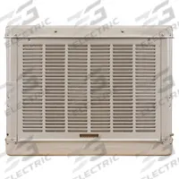 ESSICK AIR Ducted Evaporative Cooler: 910 sq ft – 1,800 sq ft, 30 1/2 in x 41 1/4 in x 41 1/4 in (MPN 4000C RLD4). Key specifications — Brand: ESSICK AIR; Evaporative Cooler Voltage: 115V AC; Includes Drive Package: Drive Package Included; Drive Package Installation: Factory Installed.