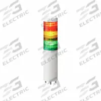 PATLITE Tower Light Assembly: 3 Tier, No Sounder Tier, IP67/IP69K, Amber/Green/Red, Direct Wire (MPN LR6-302WMNW-RYG+FB295). Key specifications — Manufacturer Part Number: LR6-302WMNW-RYG+FB295; Brand: PATLITE; Operating Voltage: 24V DC; Light Tier Color: Amber.