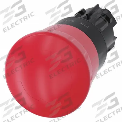 Siemens Mushroom Head Push Button: Red, 22 mm Mounting Size, Non-Metallic - Mushroom-Head Push-Button Operators