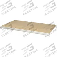 HALLOWELL Bulk Rack Shelf: 72 in x 48 in x 3 1/8 in, 14 ga Beams, Particleboard (MPN HBRL7248P-PL). Key specifications — Decking Material: Particleboard; Frame Finish: Powder Coated; Frame Material: Steel; Color: Light Gray; Includes: Cross Bars; Brand: HALLOWELL.