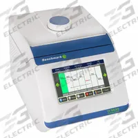 BENCHMARK SCIENTIFIC Thermal Cycler: 100°C Max Temp Setting, 96 PCR Strip Capacity, 75 to 275V (MPN T5000-384). Key specifications — Interior Material: Aluminum; Programmable: Yes; Temperature Uniformity: +/-0.2°C @ 90°C; Voltage: 75 to 275V; Brand: BENCHMARK SCIENTIFIC; Product Type: Thermal Cycler; Display Type: Digital.