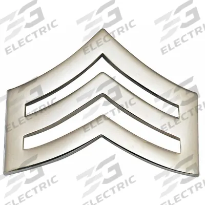 HEROS PRIDE Metal Rank Insignia: SGT. Chevron, 1 in, Silver, Metal, Clutch Pin, Rank Insignia - Metallic Insignia