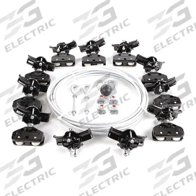 Dayton Festoon System Kit: Wire Rope, 60 ft – 60 ft, 76 ft Min Cable/Hose Required - Wire Rope Festoon Kits