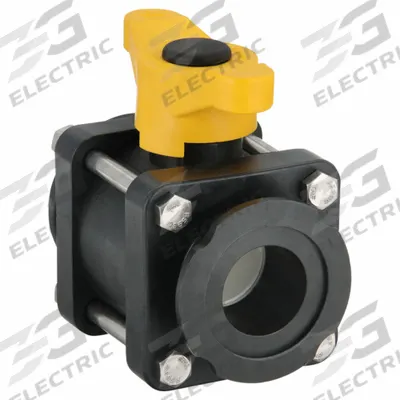 BANJO Manual Two-Way Ball Valve: 2 in, Polypropylene, Straight, Flange x Flange - Polypropylene Ball Valves