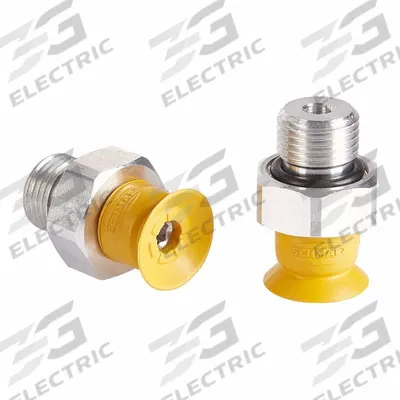 SCHMALZ Vacuum Pad Assembly: G1/8 in, 2.6 mm Pad Dia, NBR-ESD, 55 A, Yellow - Flat Type Electronics Industry ESD Vacuum Pad Assemblies