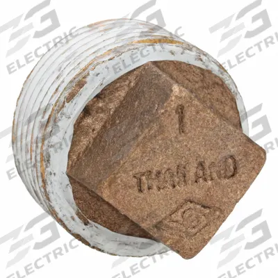APPROVED VENDOR Plug: Square Drive Solid Plug, 1 in, NPT Threaded, Class 125, C89833 Brass - Threaded Low-Pressure Pipe Fittings for Potable Water with Thread Sealant