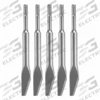 BOSCH Chisel Bit: 3/8 in Head Wd, 8 in Overall Lg, 5/8 in Shank Dia, 5 PK (MPN HS1401B5). Key specifications — attr253714: Mortar Removal; attr277143: BOSCH.