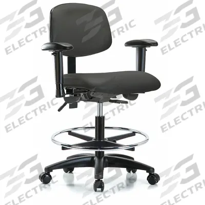 APPROVED VENDOR Cleanroom Chair: Vinyl, Arms Included, Ht Range 22 in to 29 in, 18 1/2 in Seat Wd - Vinyl Lab Chairs