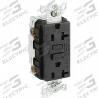 HUBBELL GFCI Receptacle: Duplex, 5-20, Black, GFCI, 125V AC, 20 A, 2 Pole / 3 Wire (MPN GFRWR20BLK)