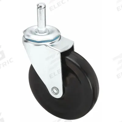 APPROVED VENDOR Stem Caster: Swivel, No Brake, 4 in Wheel Dia., 1 in Wheel Wd, Rubber, Rubber - General Purpose Friction-Ring Stem Casters
