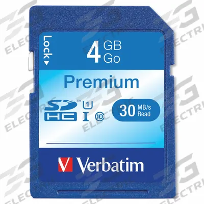 VERBATIM Memory Card: 4 GB Data Storage Capacity (MPN VER96171) - Memory Cards