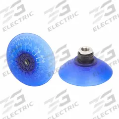 SCHMALZ Vacuum Pad Assembly: Deep, G1/4 in, 92.2 mm Pad Dia, Elastodur ED, Blue, 85 A, SAX (MPN 10.01.19.00183). Key specifications — attr1019101: 10.01.19.00183; attr1019103: SCHMALZ; attr1019107: 85 A.