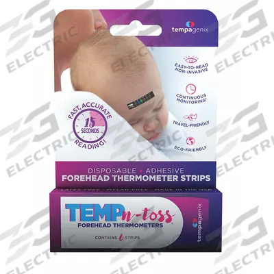 TEMP N TOSS Disposable Forehead Thermometer: Forehead, Disposable Forehead Thermometer - Disposable Thermometers