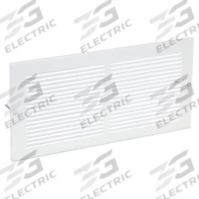 APPROVED VENDOR Return Air Grille: Louvered Grille, White, Powder Coated, Steel, 7 3/4 in H - Surface-Mount Grilles