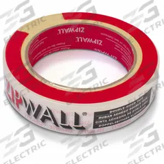 ZIPWALL Double Sided Tape for Dust Barriers: Double-Sided Tape, 1 in Wd, 50 ft Lg, 1 in Ht, White (MPN T150). Key specifications — Product Type: Double-Sided Tape; Material: Super-Calendered Kraft (SCK); Color: White; Brand: ZIPWALL.