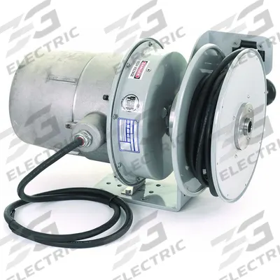 KH INDUSTRIES Extension Cord Reel: 50 ft Cord Lg, 12 AWG, Bare Wire Retractable End, SOOW - Hazardous Location Cord Reels